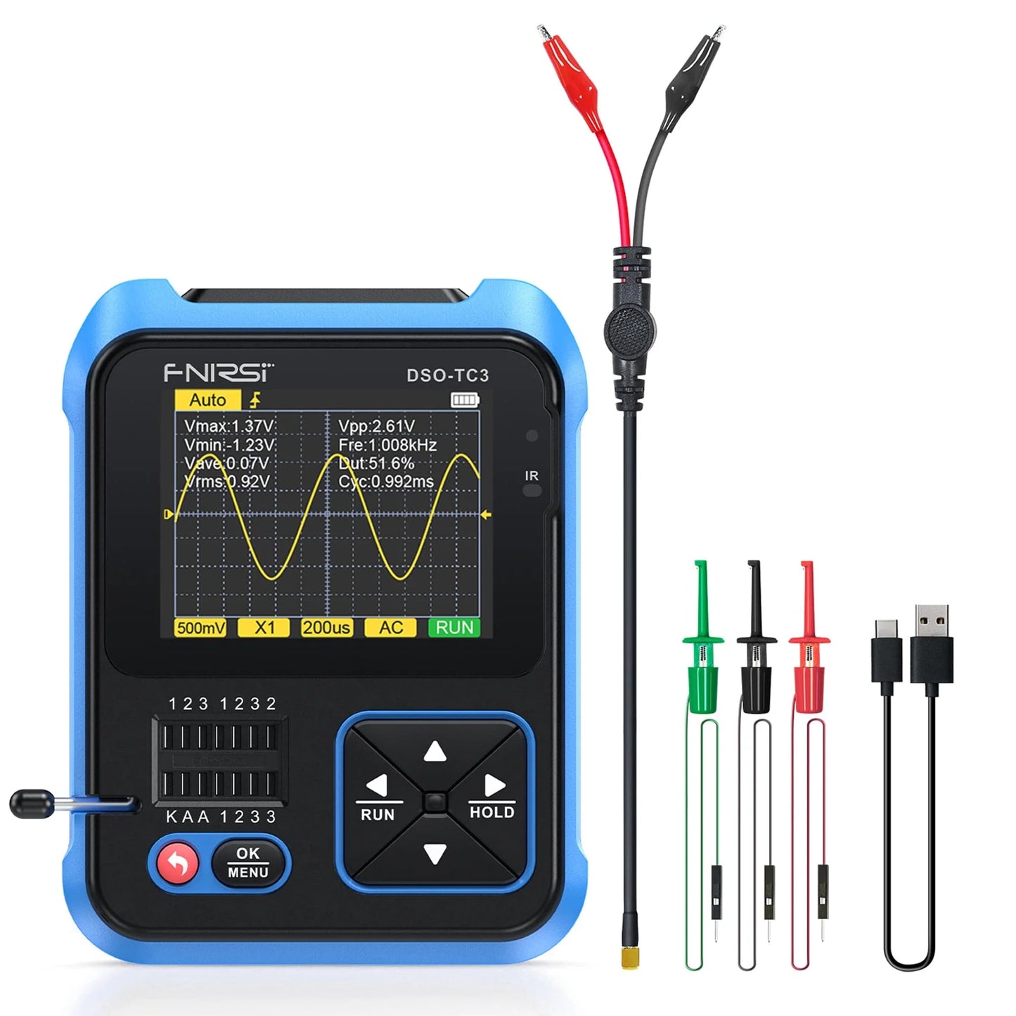 Osciloscopio Digital Portátil Fnirsi DSO-TC3 3-en-1