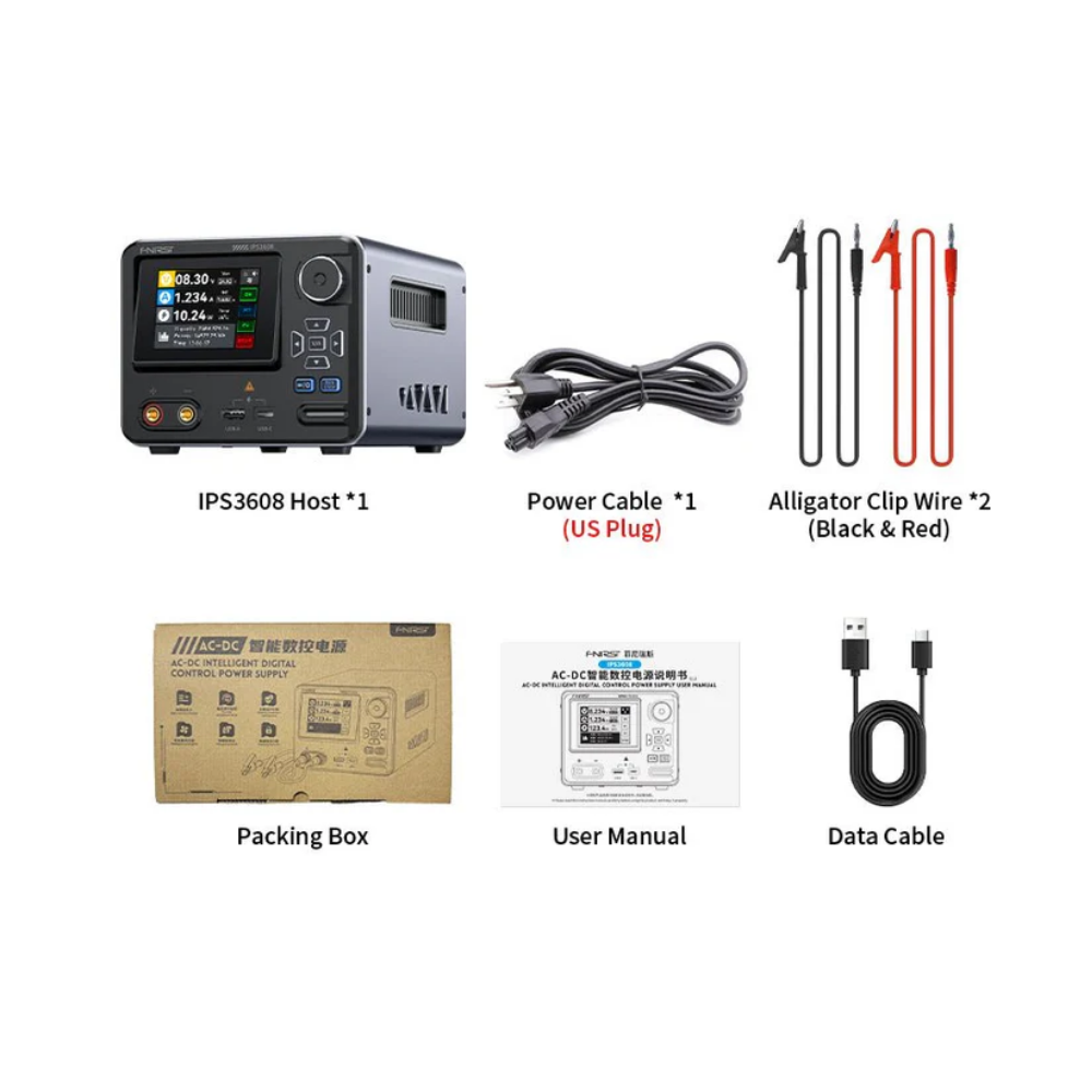 FNIRSI IPS3608 - Fuente de alimentación digital inteligente de control AC-DC