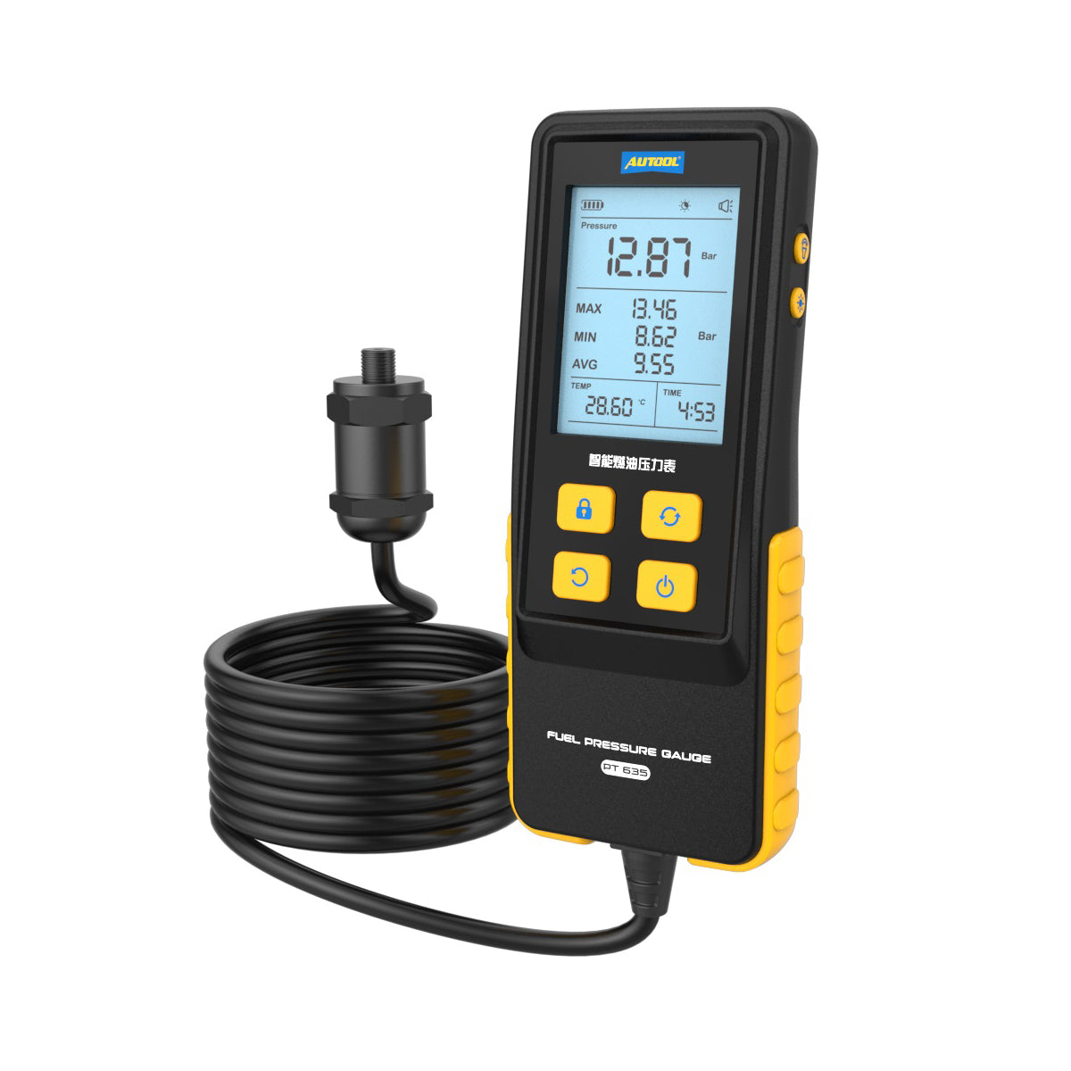 AUTOOL PT635 Medidor de presión de combustible
