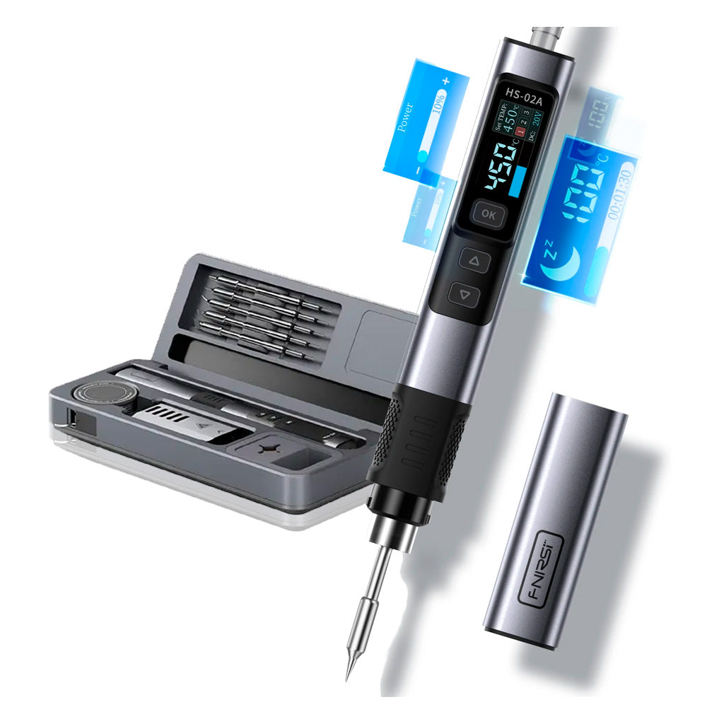 Soldador Inteligente con Caja de Herramientas de Soldadura Portátil FNIRSI HS-02B